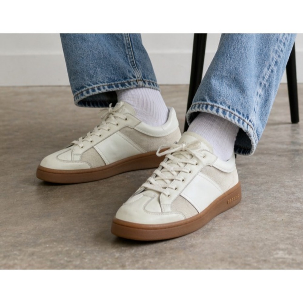 Sandro Mesh and Leather Sneakers Men's Size 43 US 10 - 10.5 Low Top Lace Shoes